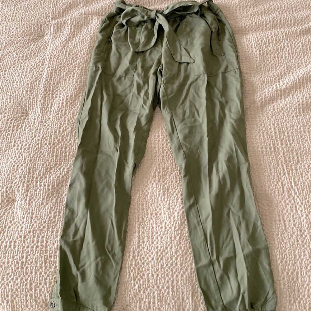 lightweight, olive joggers